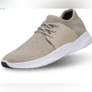 VESSI everyday waterproof beach sneakers is tan & white, women’s 10.5 (men’s 8)